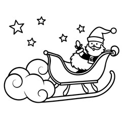 Flying Sleigh Silhouette