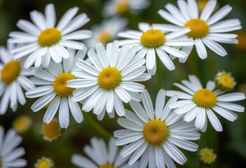 Delicate white chamomile flower blossoms close-up,  daisy,  plant