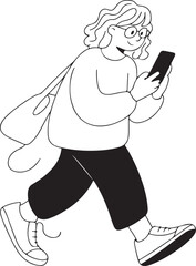 Person Walking with Phone