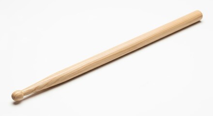 Obraz premium Wooden drumstick on a white background, musical instrument