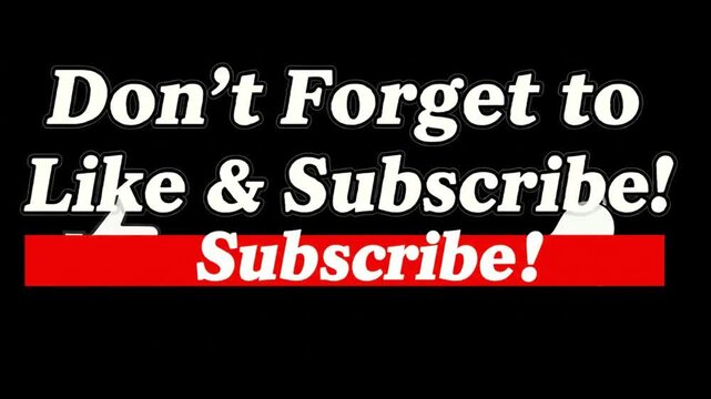 Bold text encouraging viewers to subscribe and like with a vibrant design.