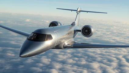 Private Jet in the Sky, Representing Luxury and Success