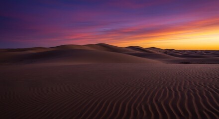 Rolling Sand Dunes in Twilight Hues