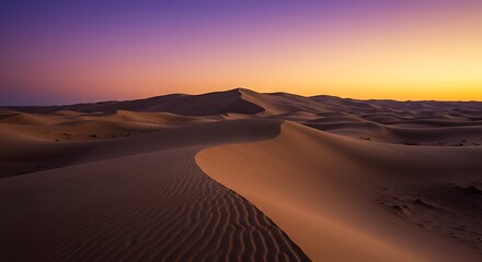 Rolling Sand Dunes in Twilight Hues