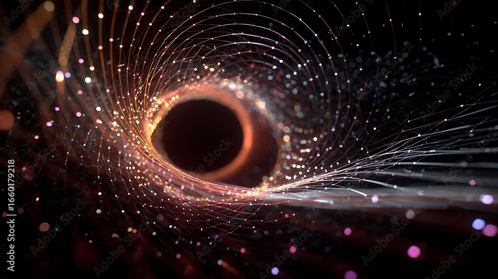 Canvas Prints a mesmerizing black hole in deep space, surrounded by swirling cosmic dust and light, creating a stu