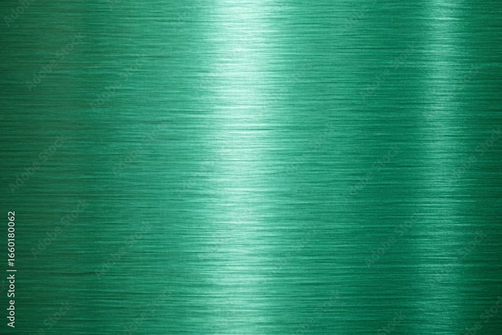 Poster a vibrant green metal texture with a brushed surface and gradient lighting, creating a modern and ab