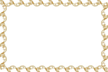 Simple Golden Frame, Border Frame, Photo Frame with White Background, Amaizing Frame, Unique Style Frame