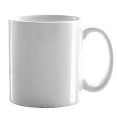 シンプルな白いセラミックマグ 白い背景に分離されたドリンクウェア