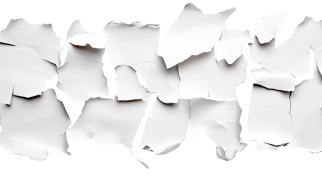 Hole in white paper isolated on white background