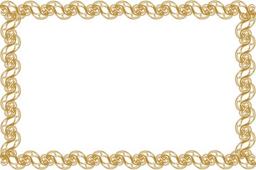Simple Sharp Golden Frame, Border Frame, Photo Frame with White Background, Amaizing Frame, Unique Style Frame