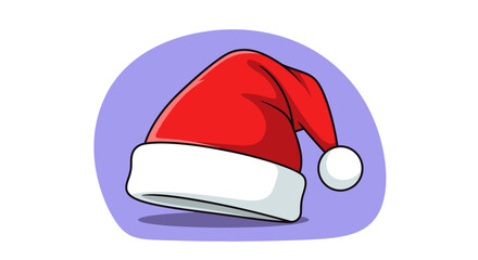 Red Santa Claus Hat Set.vector ilustration