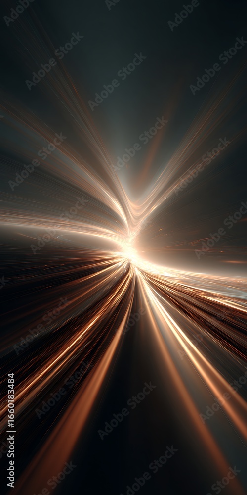 Poster abstract background with dynamic light trails and a burst of energy, creating a futuristic and digit