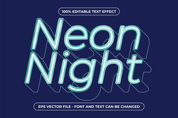Neon Night 3D Editable Text Effect