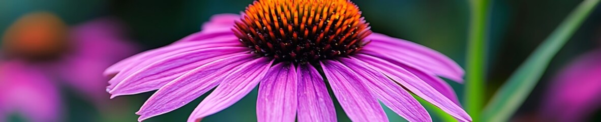 Obraz premium Close up of a vibrant purple coneflower with a spiky brown center