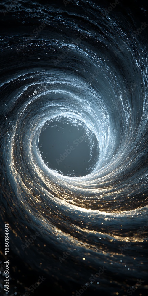 Poster abstract blue light tunnel background with futuristic and modern design, creating a sense of speed a