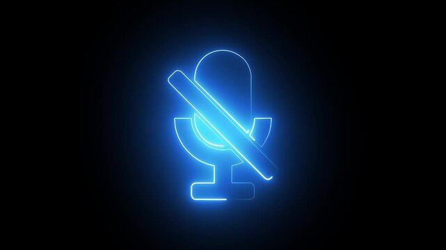 Abstract mute microphone icon animation on background, seamless looped 4k animation symbol animation background HD attractive