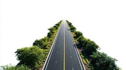 Aerial View Asphalt Road Perspective Landscape