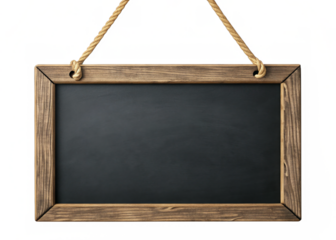 Chalkboard Hanging sign isolated on a transparent background.