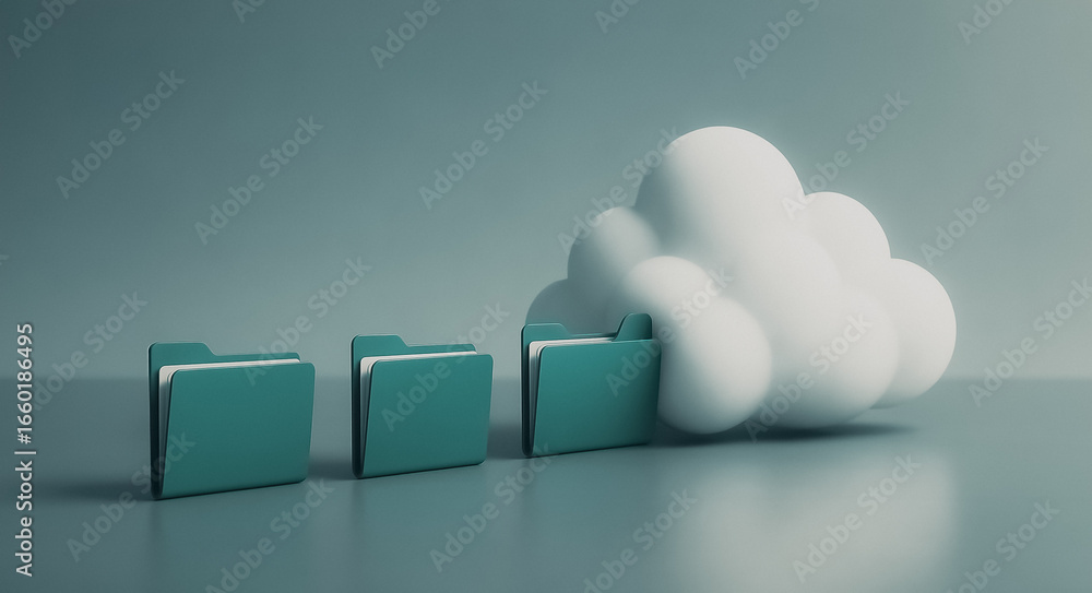 Poster cloud storage and data: representing a secure and interconnected system where data resides, where vi
