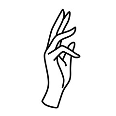 Hand Gesture Symbol Minimalist Elegant Style Line Art Illustration