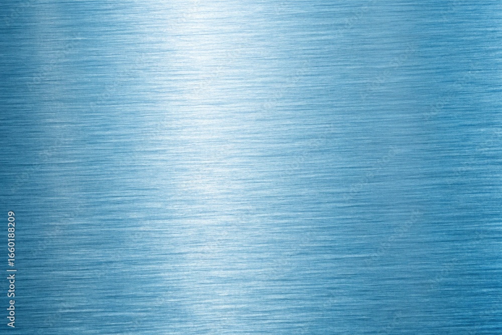 Poster shiny blue brushed metal texture background with horizontal lines and gradient effect for modern des