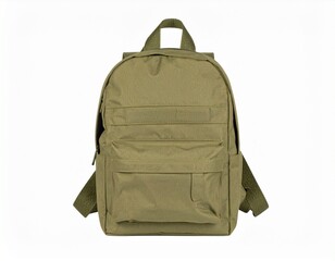 Photorealistic canvas backpack mockup isolated on white background, ideal for branding, travel design, and product