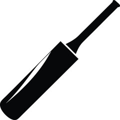 Cricket bat silhouette on white background