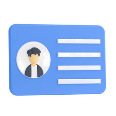 Blue identification card with person photo and lines