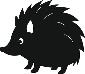 Stylized hedgehog silhouette on white background