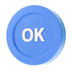 Blue ok button with 3d effect