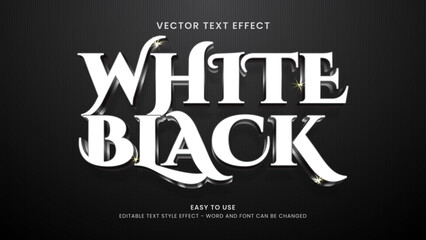 editable text effect white black 3d style premium vector 