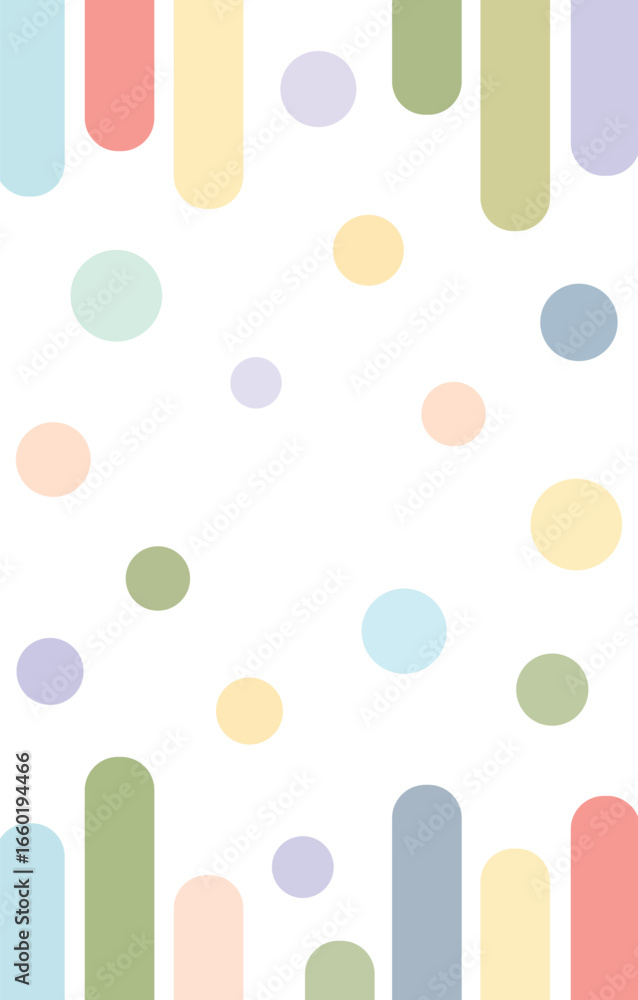 Poster vertical pastel bar circle dot geometric abstract colorful minimal seamless playful pattern for back