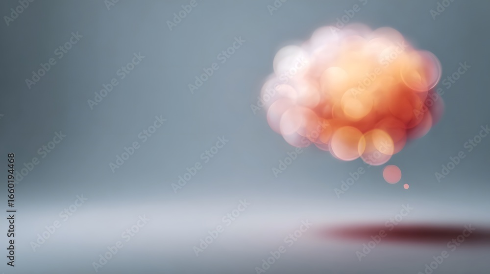 Aufkleber thought bubble icon with gradient light and minimal background