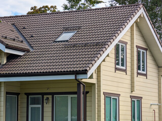 Beautiful house made of timber with metal roofing