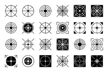 Collection of Diverse Target Icons and Symbols for Aiming and Precision