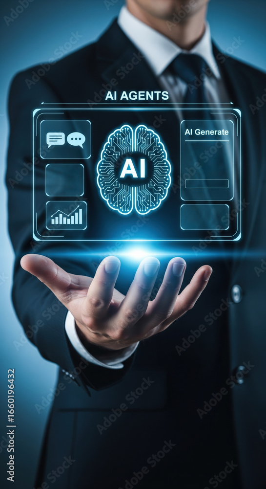 Aufkleber ai agent artificial intelligence business technology digital interface futuristic innovation data an