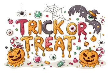 Playful Halloween Theme with Melting Slime, Pumpkins, and Treats