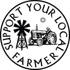 Farmer's Market design vector file, Sell foods directly by farmers to consumers, Locally grown, Farm-Fresh produce, Farm to table vector design.