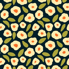 Colorful vintage floral fabric pattern for printing on fabrics, pillows, blankets, scarves