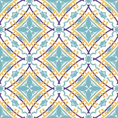 seamless pattern with Ikat flowers 