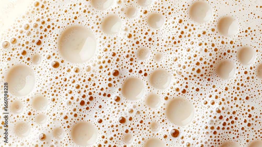 Poster a close-up image showing bubbles in a creamy liquid, highlighting textures and shades that create an