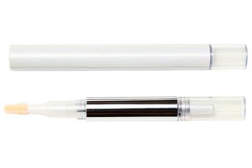 Naklejka premium White cosmetic applicator pen with brush tip for beauty care isolated with transparent background