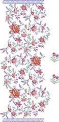 Ikat Floral Paisley Embroidery on White Background. Ikat Ethnic Oriental Seamless Pattern
