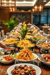 Obraz premium Variety of Buffet Dinner Food Spread