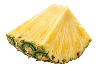 Pineapple wedge isolated on a transparent background.