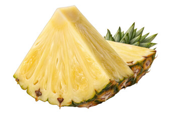 Pineapple wedge isolated on a transparent background.