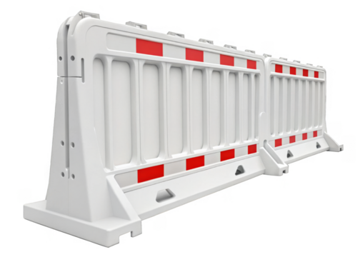 Plastic Barricade isolated on a transparent background.