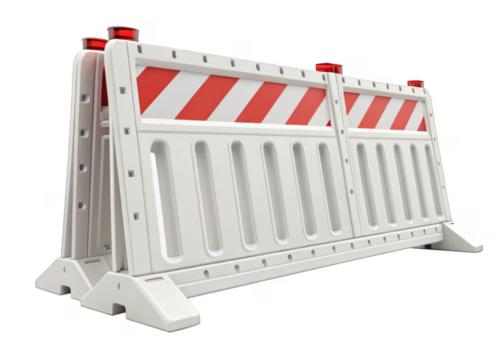 Plastic Barricade isolated on a transparent background.