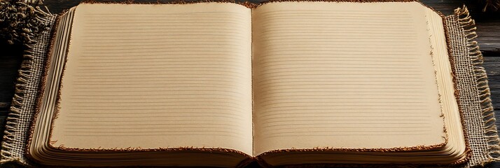 Open Spiral Notebook with Empty Pages