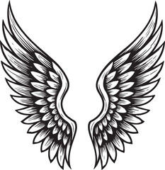black and white svg vector, Halloween evil wings icon
